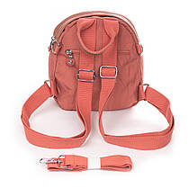 Рюкзак міський жіночий помаранчевий маленький тканинний текстильний одне відділення та кишені на блискавках Jielshi 525-02, фото 5