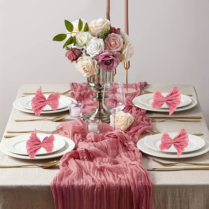 Ранер з серветками 6шт Leeseph рожевий