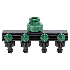 Кран розподільний з адаптерами 1⁄2" 4-й виходи в/р 1⁄2"×3⁄4" (ABS) GRAD (5016905) riven