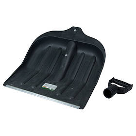 Лопата для прибирання снігу пластикова з алюмінієвою планкою 440×460×10 мм (чорна) GRAD (5049415) riven