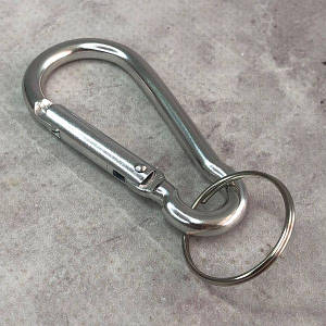 Карабін похідний великий 6,5 см - срібний