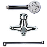 Змішувач NK Ø40 для ванни гусак прямий 350 мм дивертор вбудований картриджний AQUATICA NK-2C232C (9749220) riven, фото 3