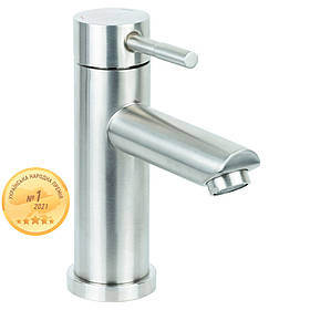 Змішувач KT Ø35 для раковини литий на гайці SS AQUATICA KT-1A170P (9722001) riven