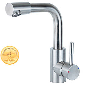 Змішувач KT Ø35 для раковини Г-гусак на гайці SS AQUATICA KT-1A370P (9722021) riven