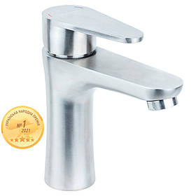 Змішувач HT Ø35 для раковини литий на гайці SS AQUATICA HT-1A171P (9719001) riven