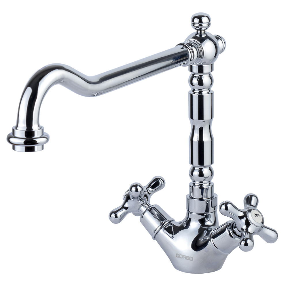 Змішувач ARNO 1/2" для кухні Г-злив на шпильці CORSO FE-5B252C (9679100) riven, фото 1