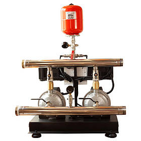 Станція підвищення тиску 2×0.55 кВт Hmax 29.5м Qmax 80 л/хв неірж 5 л + частотне регулювання LEO 3.0 riven