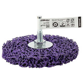 Круг зачисний із нетканого абразиву (корал) Ø 100 мм з тримачем фіолетовий жорсткий SIGMA (9175181) riven