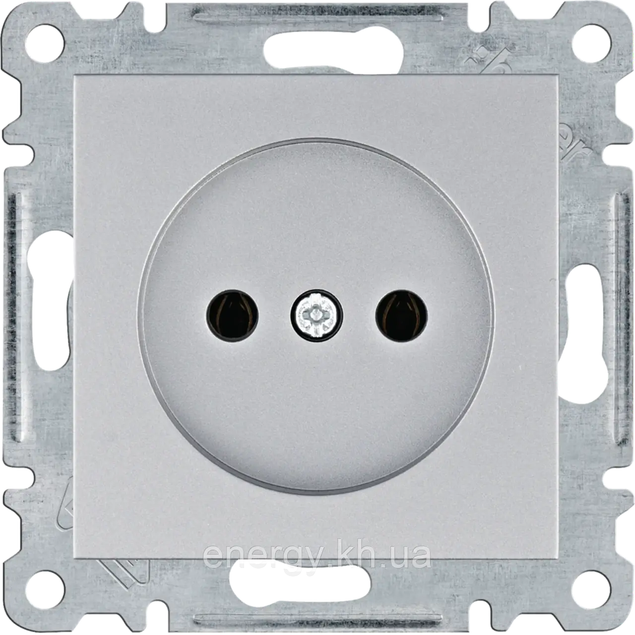 Розетка без заземлення Срібна - Hager Lumina WL1012, фото 1