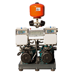 Станція підвищення тиску 2 × 1.5 кВт Hmax 57.5 м Qmax 160 л/хв 8 л + каскадне керування LEO 3.0 riven