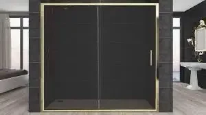 Душові двері Aquanil CARMEN 150х190 см золото скло тоноване 6 мм розсувні