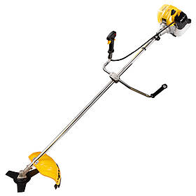 Тример бензиновий 3.6 кВт 52 см3 жорсткий посилений вал 28 мм U-ручка (котушка, 2 ножі, ремінь) (з 2-каналізації) riven