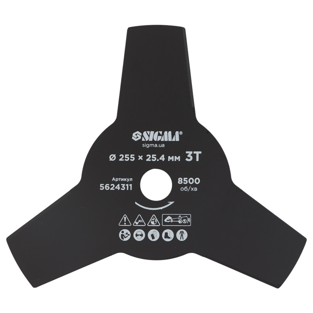 Ніж для тримера Ø255×25.4мм 3Т SIGMA (5624311) riven, фото 1