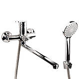 Змішувач s37 Ø35 для ванни вилив прямий 350 мм дивертор вбудований картриджний AQUATICA (9737220) riven, фото 2