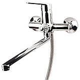 Змішувач s37 Ø35 для ванни вилив прямий 350 мм дивертор вбудований картриджний AQUATICA (9737220) riven, фото 4