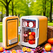 Міні-холодильник на 5 літрів з магнітними дверцятами та полицями Car refrigerator, фото 3
