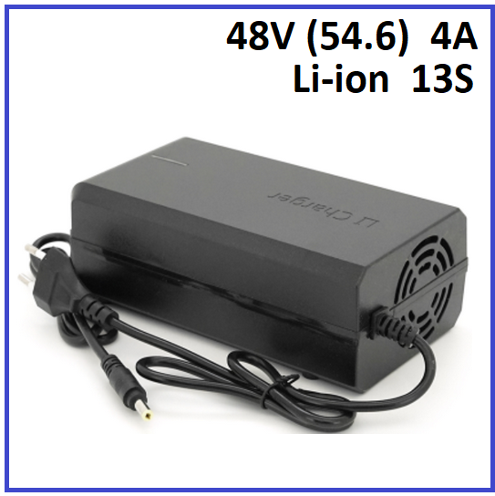 Зарядний пристрій Powermaster для Li-ion 48V (54.6) 13S до 4А штекер 5.5х2.5, фото 1