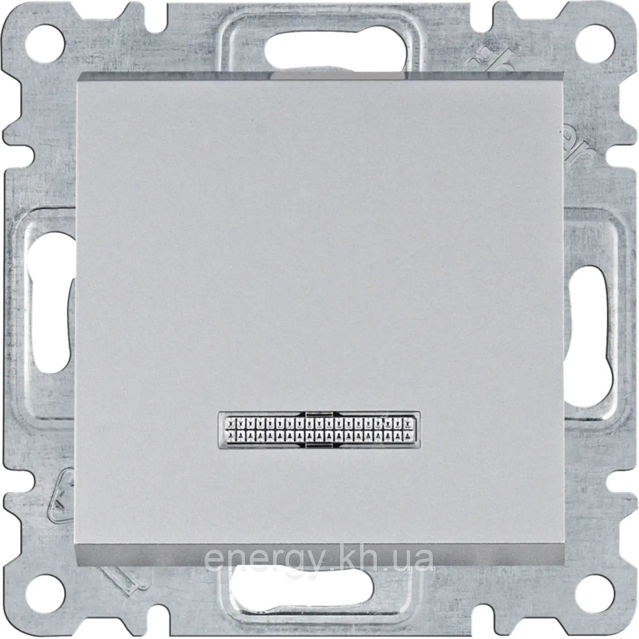 Вимикач 1-клавішний з підсвіткою Срібний - Hager Lumina WL0212, фото 1