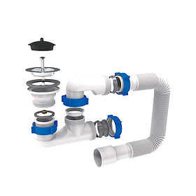 Сифон для душового піддона з гнучким відведенням Ø40/50 мм TAU (9844620) riven