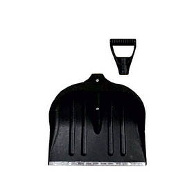 Лопата для снігу/зерна пластикова з поцинкованою планкою Lite 490×495 мм (чорна) GRAD (5049655) riven