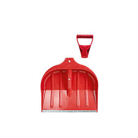 Лопата для снігу/зерна пластикова з поцинкованою планкою Strong 490×495 мм (кольорова) GRAD (5049595) riven