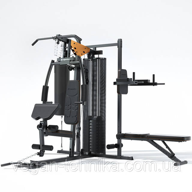 Многофункциональная силовая станция inSPORTline ProfiGym C60 — универсальный спортивный комплекс с регулируемой скамьей, брусьями и подвесной боксерской грушей для домашних тренировок всех уровней подготовки