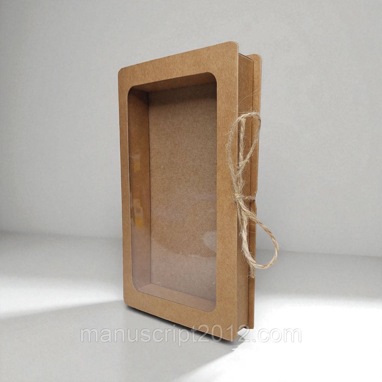 Коробка для шоколаду з вікном (180х95х25мм.) крафт