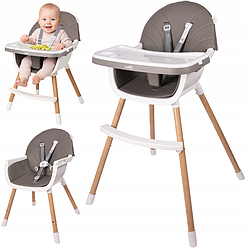 Стільчик для годування MalPlay коричневий (Польща)