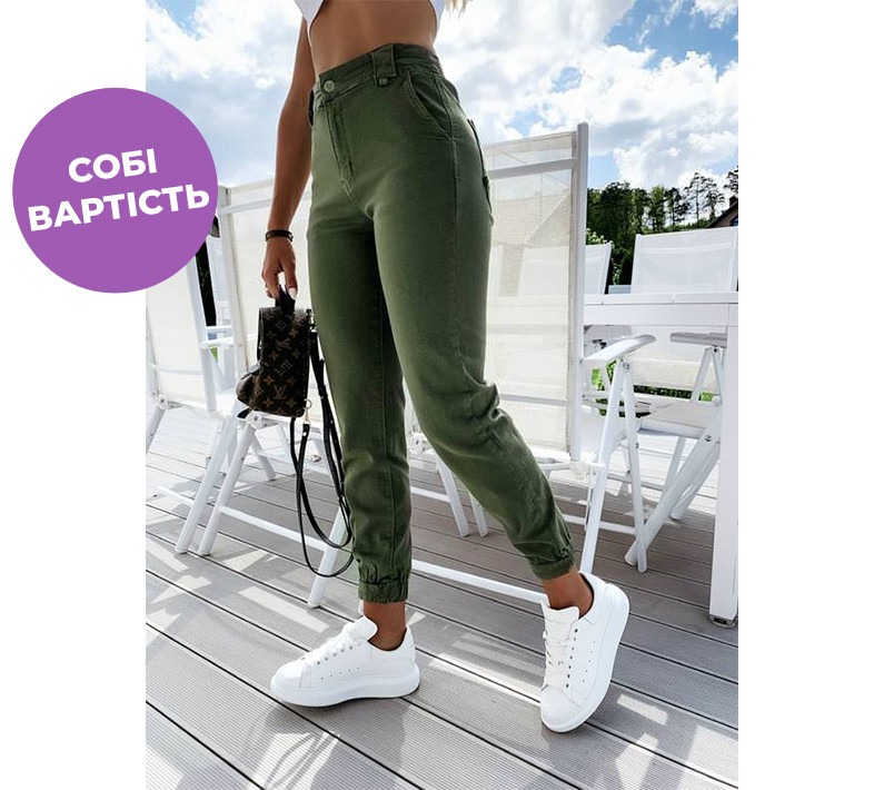 Жіночі штани джогери "Elias" тонкі Батал, фото 1