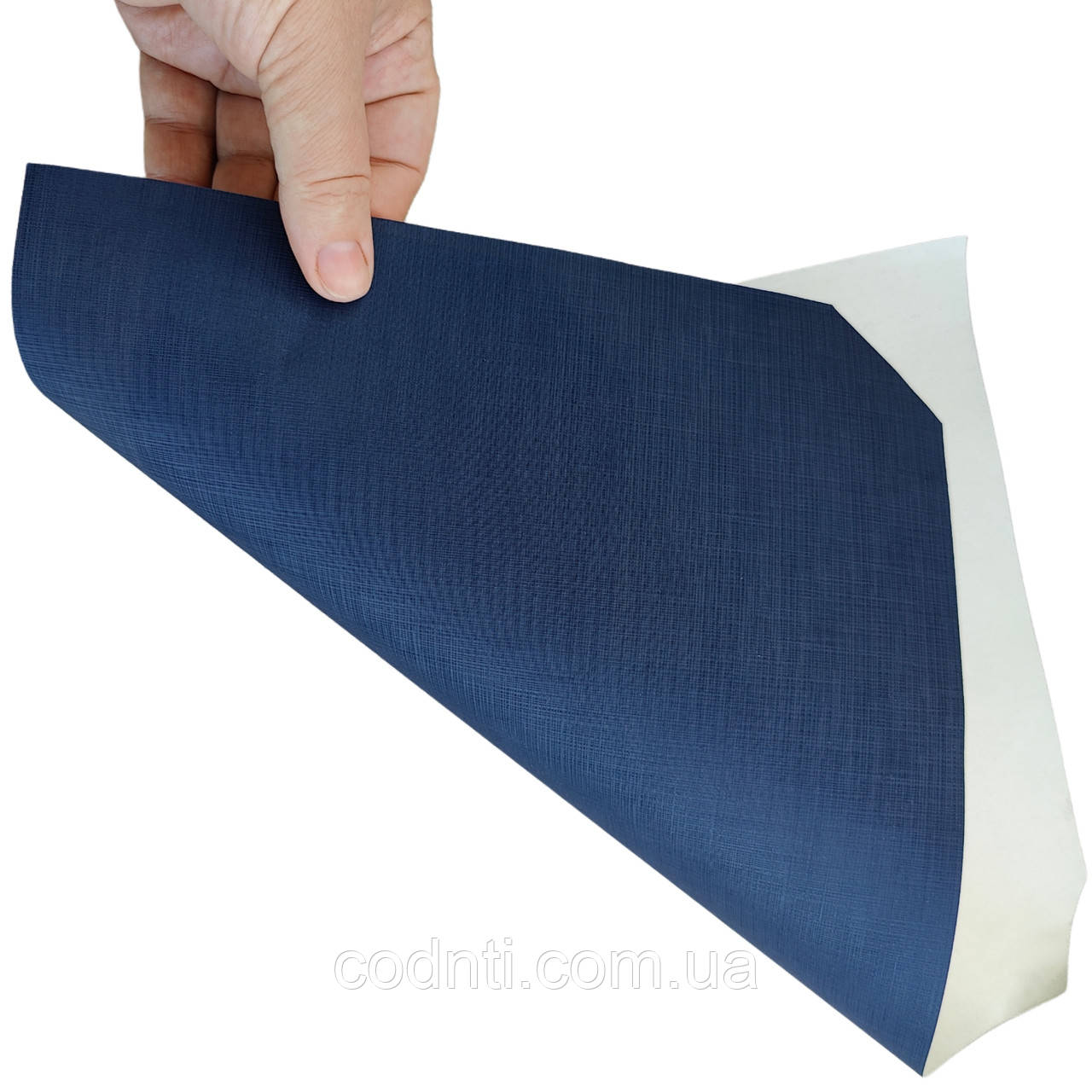 Папвініл Палітурний матеріал з фактурою під "Льон" серії Toile 12-603 темно-синій 100 м рулон, фото 1