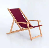 Крісло-шезлонг, садове крісло складне, бордовий колір, для відпочинку