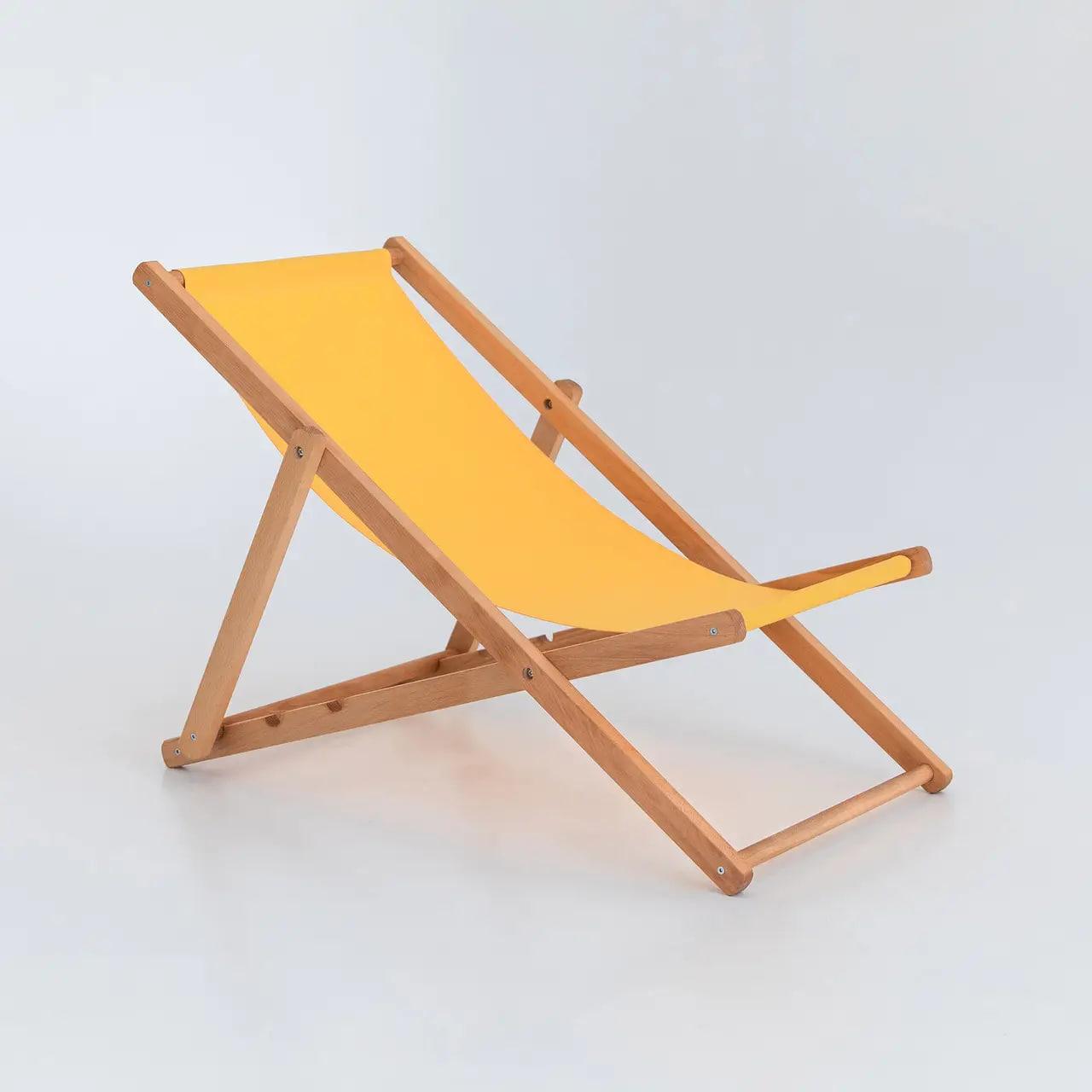 Крісло-шезлонг, садове крісло складне, жовтий колір, для відпочинку, фото 1