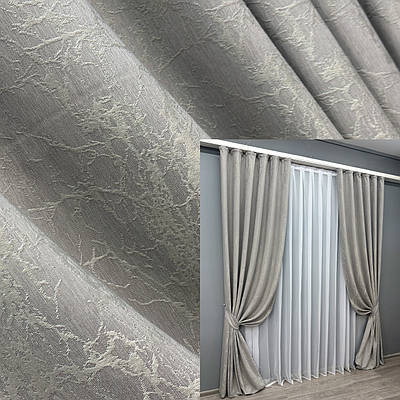 Комплект штор (2шт. 1,5х2,9м.) жакард, колекція "Viva Marmo". Колір світло-сірий. Код 1781ш 33-0732