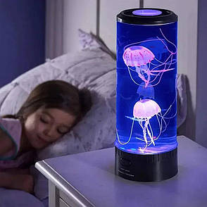 Настільна лампа-нічник із медузами "Jellyfish Mood Lamp" 28см, чорна, фото 2