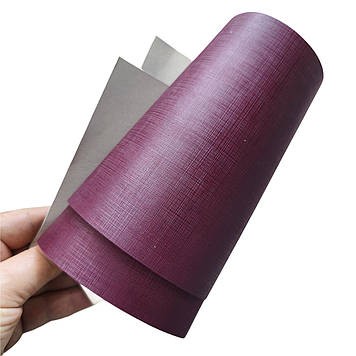 Палітурний матеріал на паперовій основі бумвініл 12-503 серії Toile тиснення Льон бордовий plano рулон 1.06*100 метри