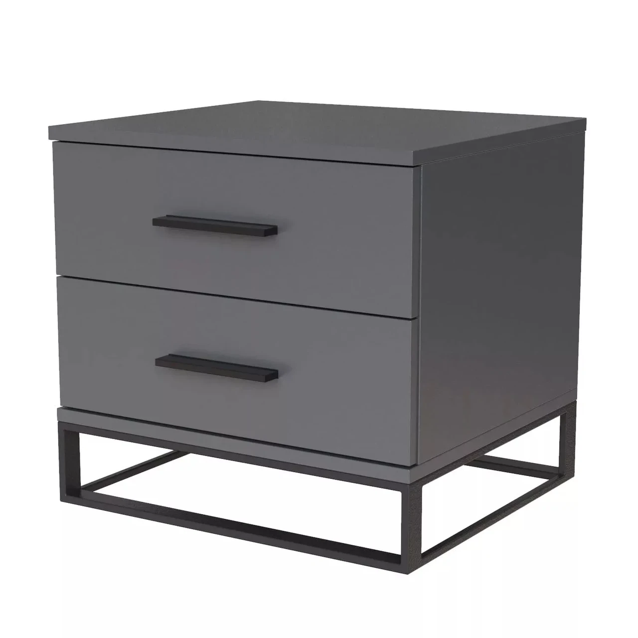 Приліжкова тумба лофт Ascet 48x45x42.5 см графіт, фото 1