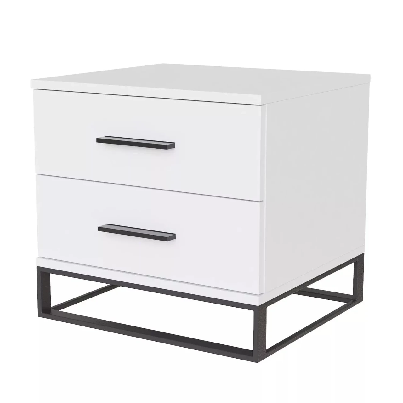 Приліжкова тумба лофт Ascet 48x45x42.5 см Білий діамант, фото 1