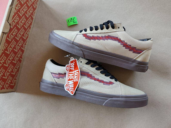 СКІДКА 41 р Vans Old Skool x Nintendo Game Over Light Brown кеди жіночі кросівки БИРІ на темній підошві, фото 1
