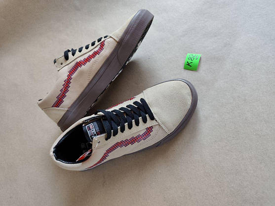 СКИДКА 41р Vans Old Skool x Nintendo Game Over Light Brown кеди жіночі кросівки, що містяться на темній підошві, фото 3