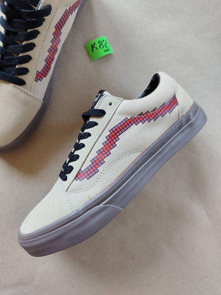 СКИДКА 41р Vans Old Skool x Nintendo Game Over Light Brown кеди жіночі кросівки, що містяться на темній підошві, фото 4