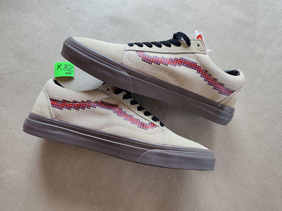 СКИДКА 41р Vans Old Skool x Nintendo Game Over Light Brown кеди жіночі кросівки, що містяться на темній підошві, фото 2