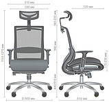 Крісло сітчасте комп'ютерне Coder Grey Alum для дому офісу кабінету керівника, фото 10