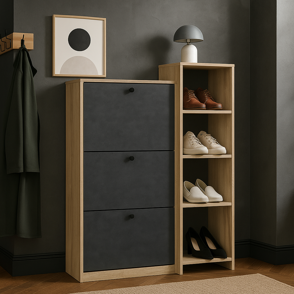 Сучасна висока вузька тумба для взуття в передпокій коридор Компо-2 Мебель Сервіс