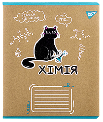 Зошит предметний, 48 аркушів, клітинка, YES ХІМІЯ "Black cat", 767468