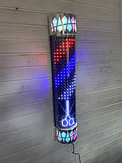 LED Барберпол для барбершопу з динамічним підсвічуванням | Барбер лайт 96×20×16 см, фото 2