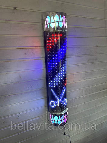 LED Барберпол для барбершопу з динамічним підсвічуванням | Барбер лайт 96×20×16 см, фото 1