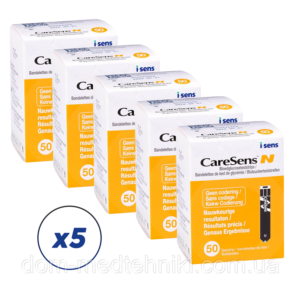 Тест-смужки "Care Sens N", 5 уп. (250 шт.)