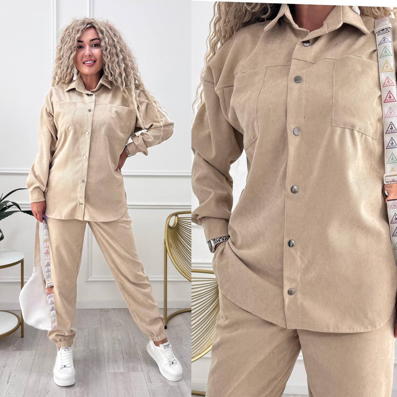 Костюм вельветовий сорочка та штани в кольорах 9592, фото 1