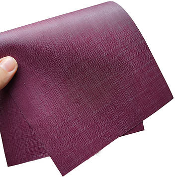 Палітурний матеріал на паперовій основі бумвініл 12-503 серії Toile тиснення Льон бордовий рулон 1.06*3 метри