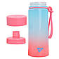 Пляшка для води Yes Fusion 400 мл, рожево-блакитна, фото 3